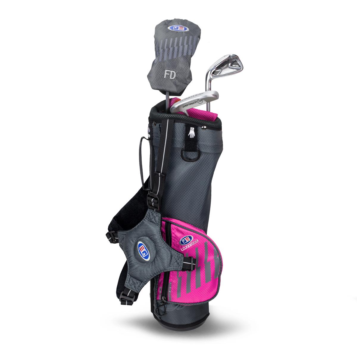 Left Hand UL39-s 3 Club Carry Set, Grey/Pink Bag | U.S. Kids Golf
